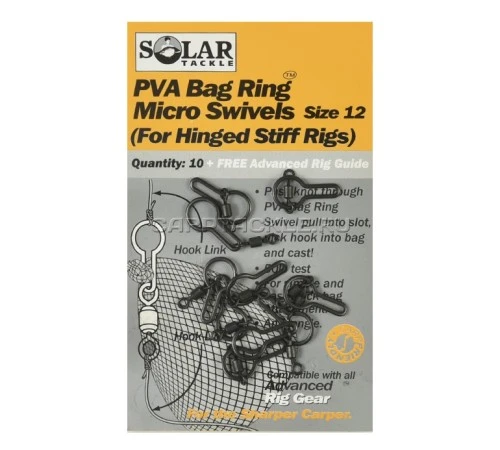 Вертлюг с креплением для ПВА-мешка Solar RG - PVA Bag ring Swivels Size 12